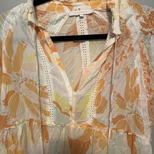 Size small, baby doll dress, Relaxed Fit, Short Sleeves with Smocked Shoulders